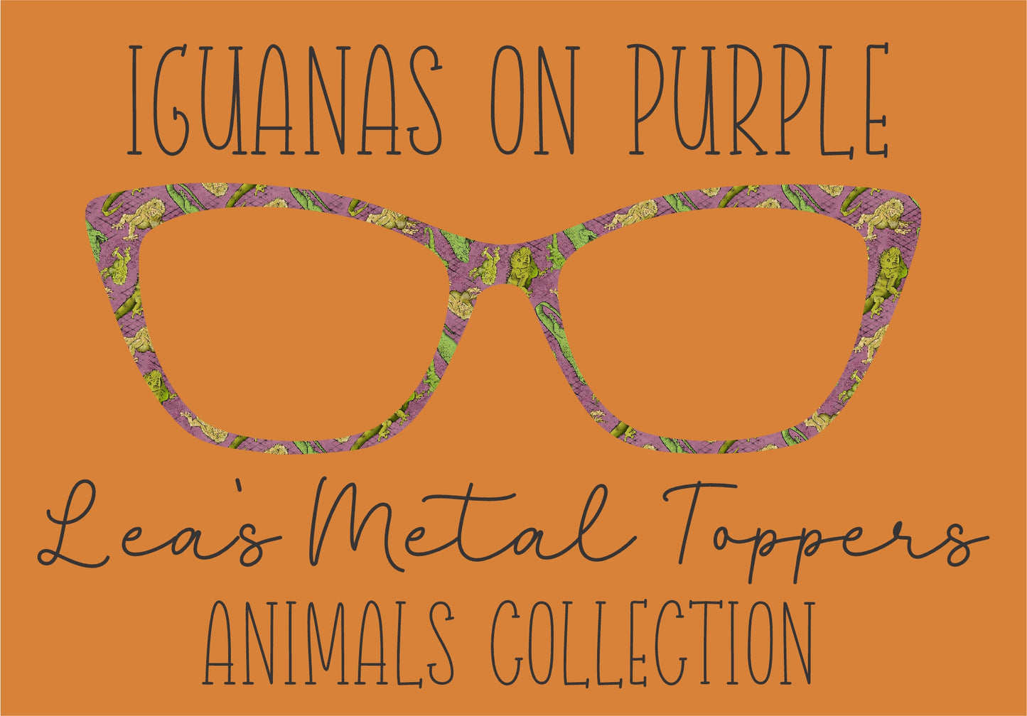 IGUANAS ON PURPLE Eyewear Frame Toppers COMES WITH MAGNETS