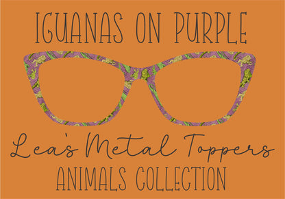 IGUANAS ON PURPLE Eyewear Frame Toppers COMES WITH MAGNETS