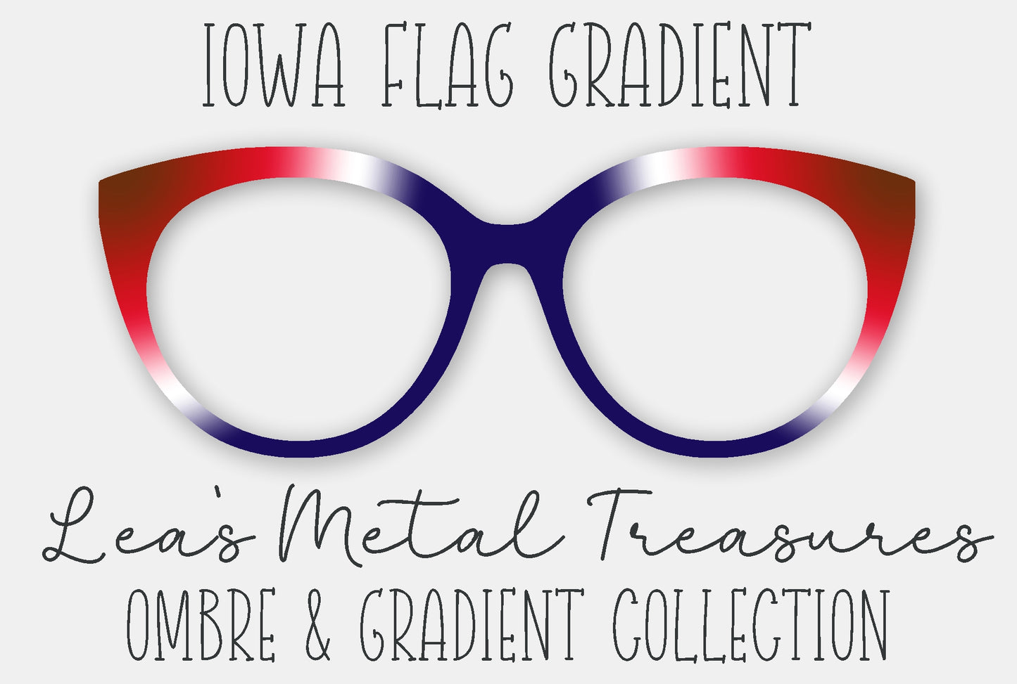 Iowa Flag Gradient Eyewear Frame Toppers