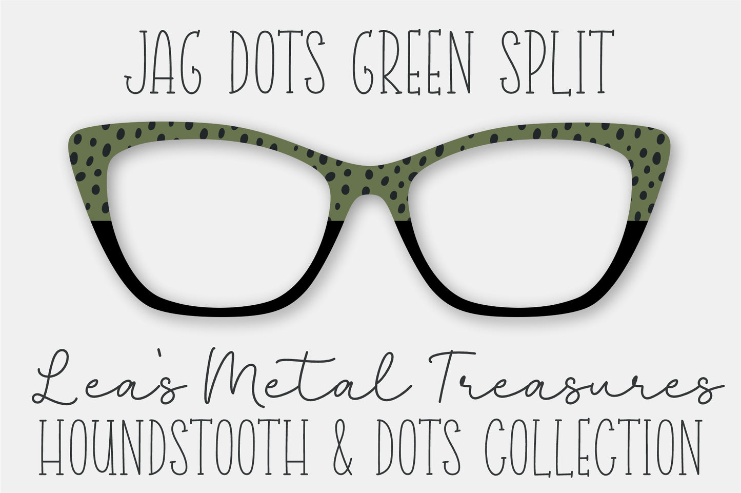 JAG DOTS GREEN SPLIT • Magnetic Eyeglasses Toppers