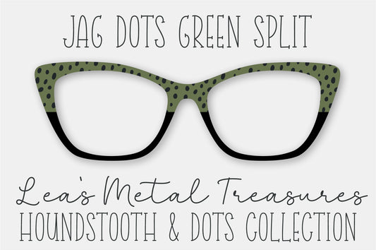 JAG DOTS GREEN SPLIT • Magnetic Eyeglasses Toppers