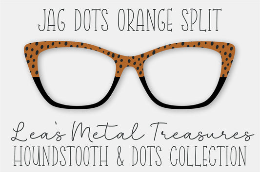 JAG DOTS ORANGE SPLIT • Magnetic Eyeglasses Toppers