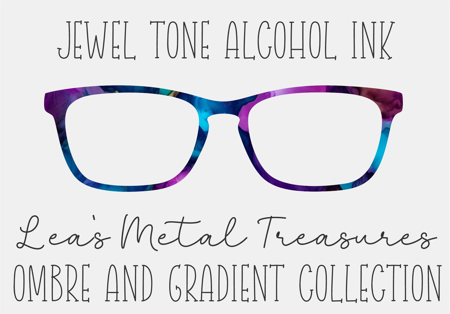 JEWEL TONE ALCOHOL INK Eyewear Frame Toppers COMES WITH MAGNETS