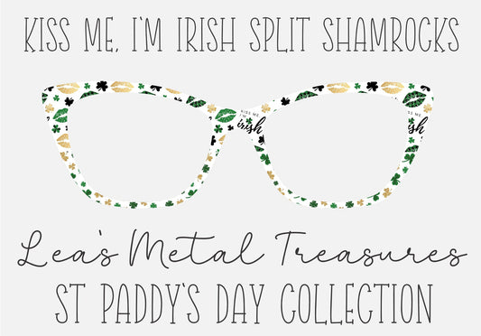 KISS ME IM IRISH SPLIT SHAMROCKS Eyewear Frame Toppers COMES WITH MAGNETS