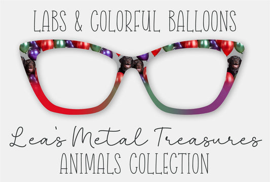 Labs and Colorful Balloons Eyewear Frame Toppers