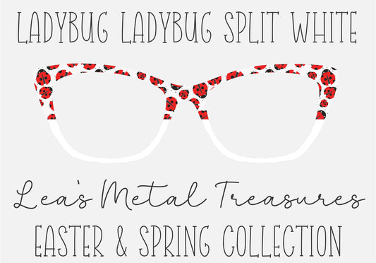 LADYBUG LADYBUG SPLIT WHITE Eyewear Frame Toppers COMES WITH MAGNETS