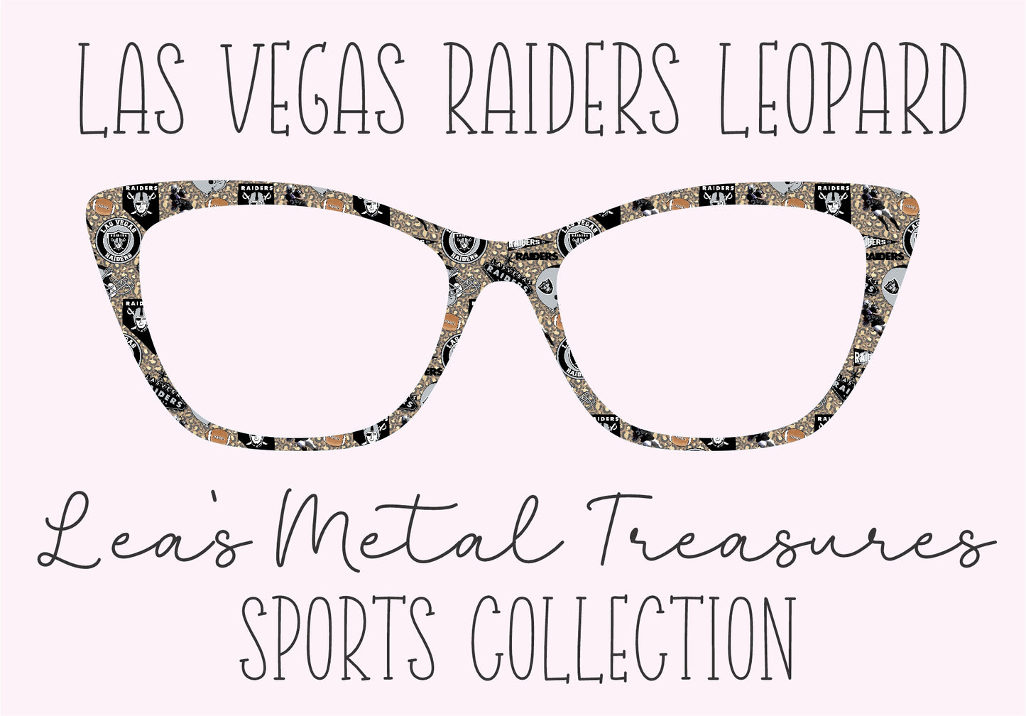 LAS VEGAS RAIDERS LEOPARD Eyewear Frame Toppers COMES WITH MAGNETS