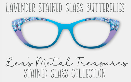 Lavender Stained Glass Butterflies Eyewear Frame Toppers