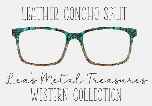 LEATHER CONCHO SPLIT Eyewear Frame Toppers COMES WITH MAGNETS