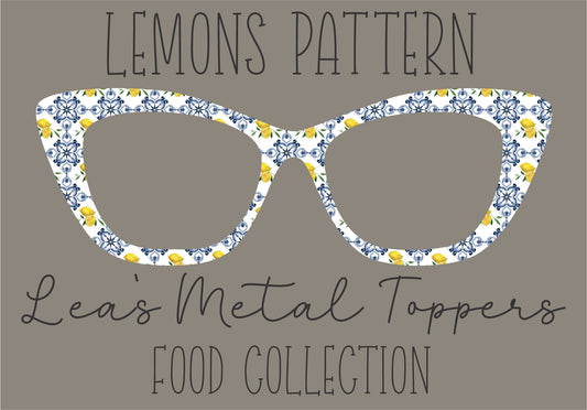 LEMONS PATTERN Eyewear Frame Toppers COMES WITH MAGNETS