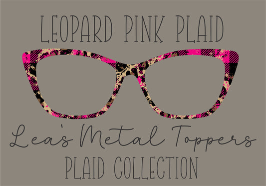 LEOPARD PINK PLAID Eyewear Frame Toppers COMES WITH MAGNETS