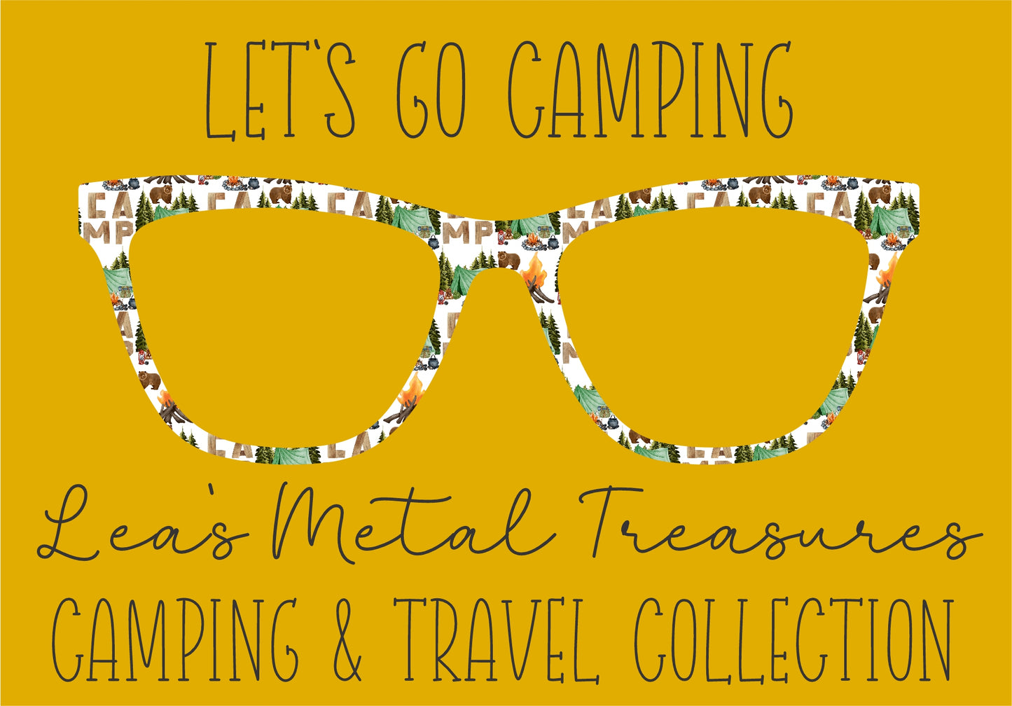 Let's Go Camping Eyewear Frame Toppers COMES WITH MAGNETS