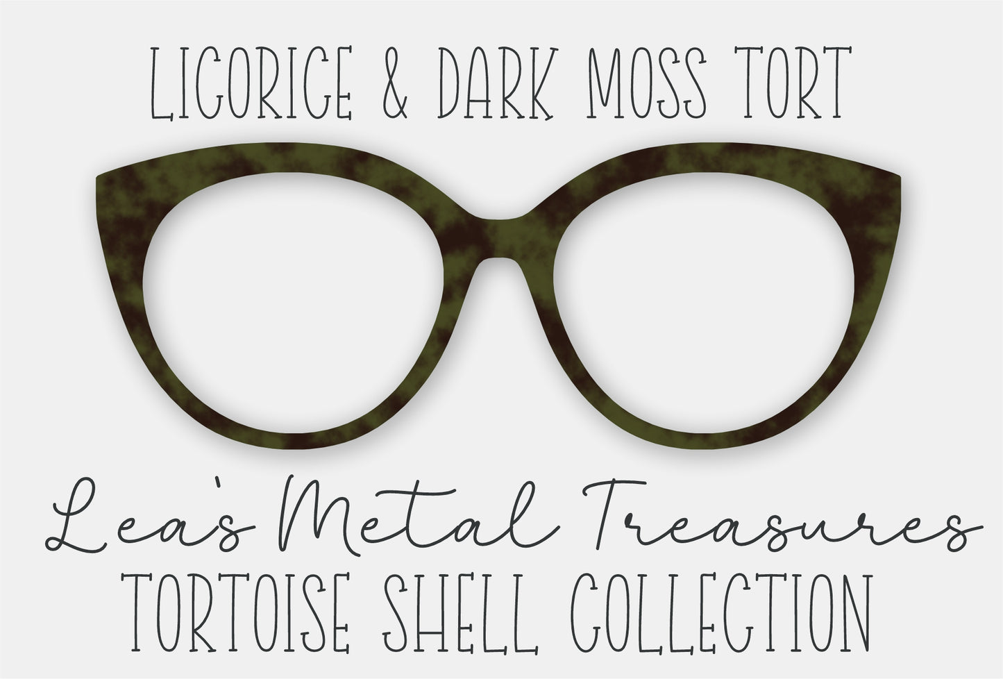 Licorice and Dark Moss Tort • Magnetic Eyeglasses Toppers