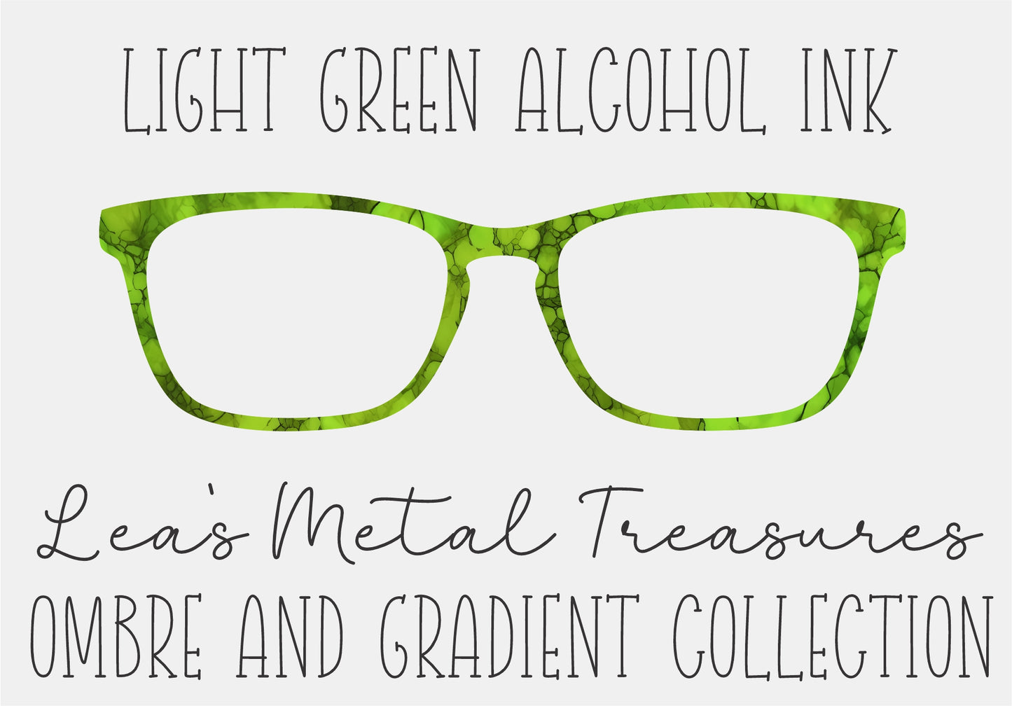 LIGHT GREEN ALCOHOL INK Eyewear Frame Toppers COMES WITH MAGNETS