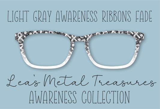 Light Gray Awareness Ribbons Fade Eyewear Frame Toppers COMES WITH MAGNETS