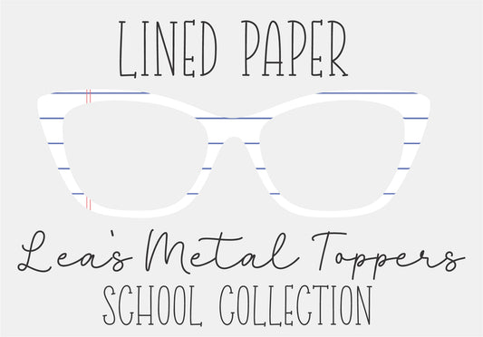 LINED PAPER Eyewear Frame Toppers COMES WITH MAGNETS