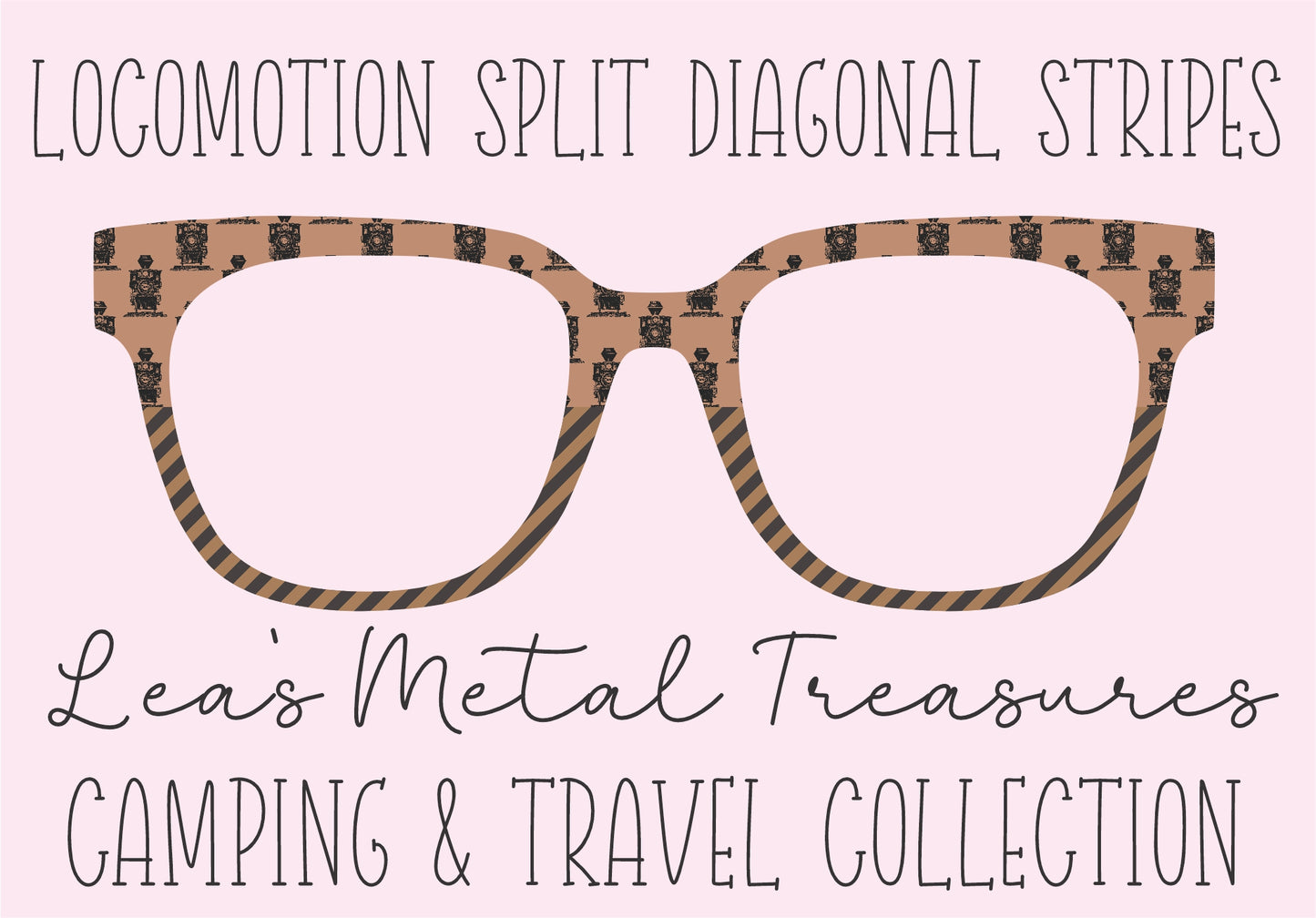 Locomotion Split diagonal stripes  Eyewear Frame Toppers COMES WITH MAGNETS