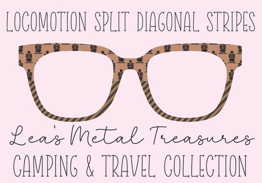 Locomotion Split diagonal stripes  Eyewear Frame Toppers COMES WITH MAGNETS