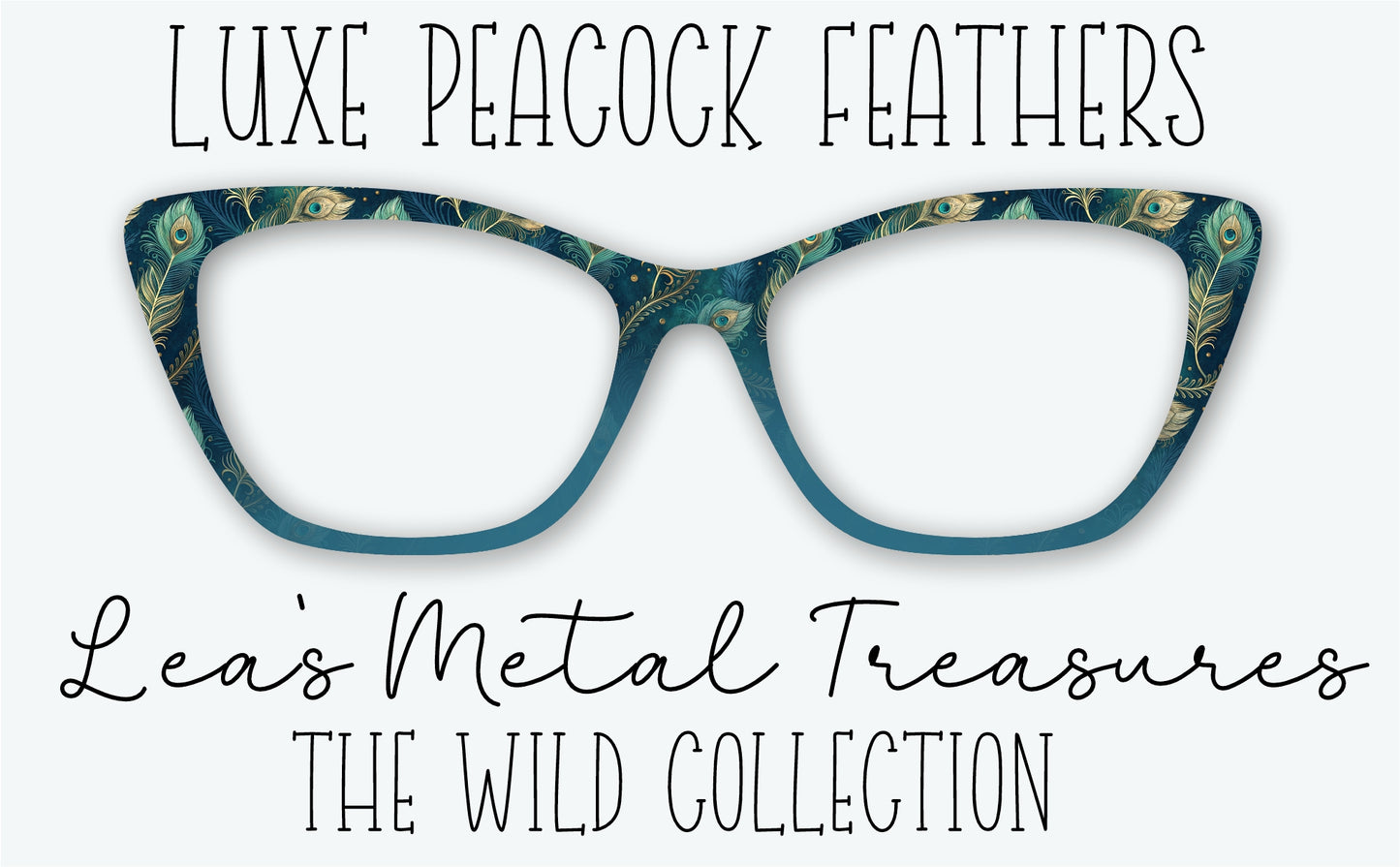 Luxe Peacock Feathers Eyewear Frame Toppers