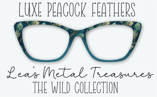Luxe Peacock Feathers Eyewear Frame Toppers