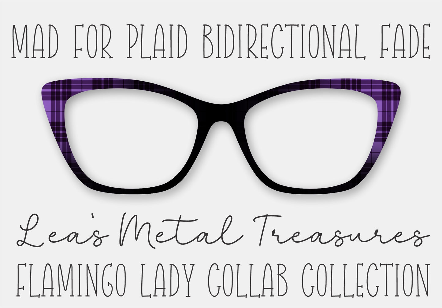 Mad for Plaid Bidirectional Fade Printed Magnetic Eyeglasses Topper • Flamingo Lady Collab Collection