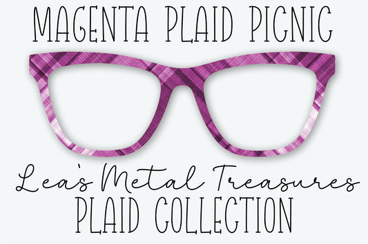 MAGENTA PLAID PICNIC Eyewear Frame Toppers SEPTEMBER 2026 TOPPER OF THE MONTH