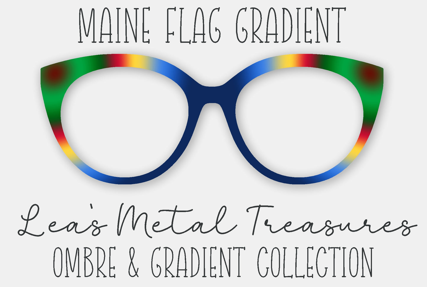Maine Flag Gradient Eyewear Frame Toppers