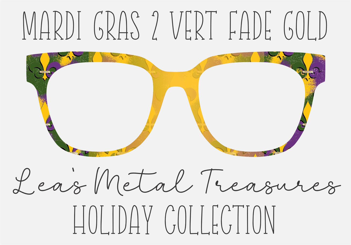 Mardi Gras 2 vert fade FBC433 Eyewear Frame Toppers COMES WITH MAGNETS