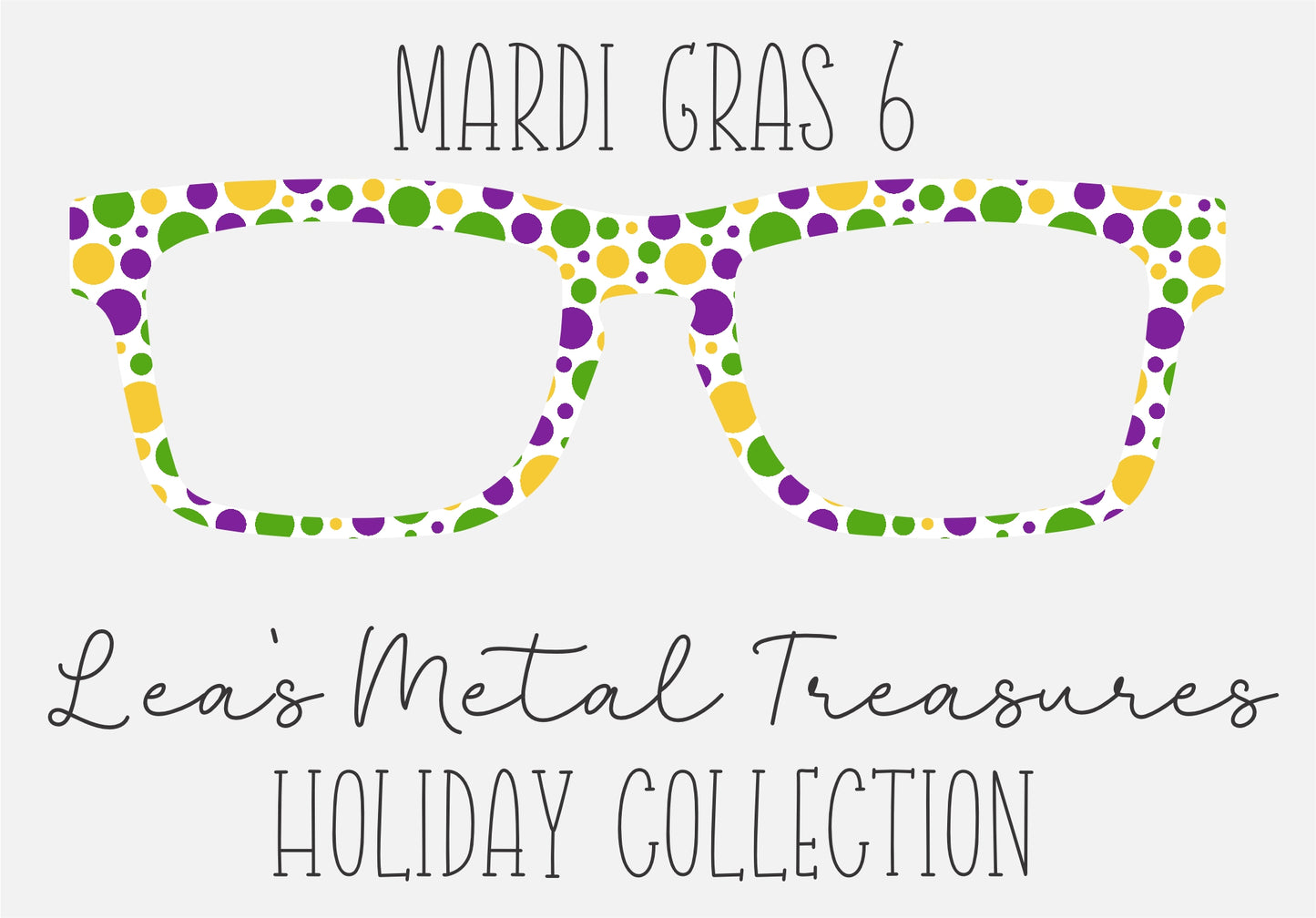 MARDI GRAS 6 Eyewear Frame Toppers COMES WITH MAGNETS