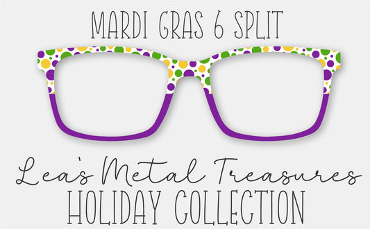 Mardi Gras 6 Split Eyewear Frame Toppers COMES WITH MAGNETS