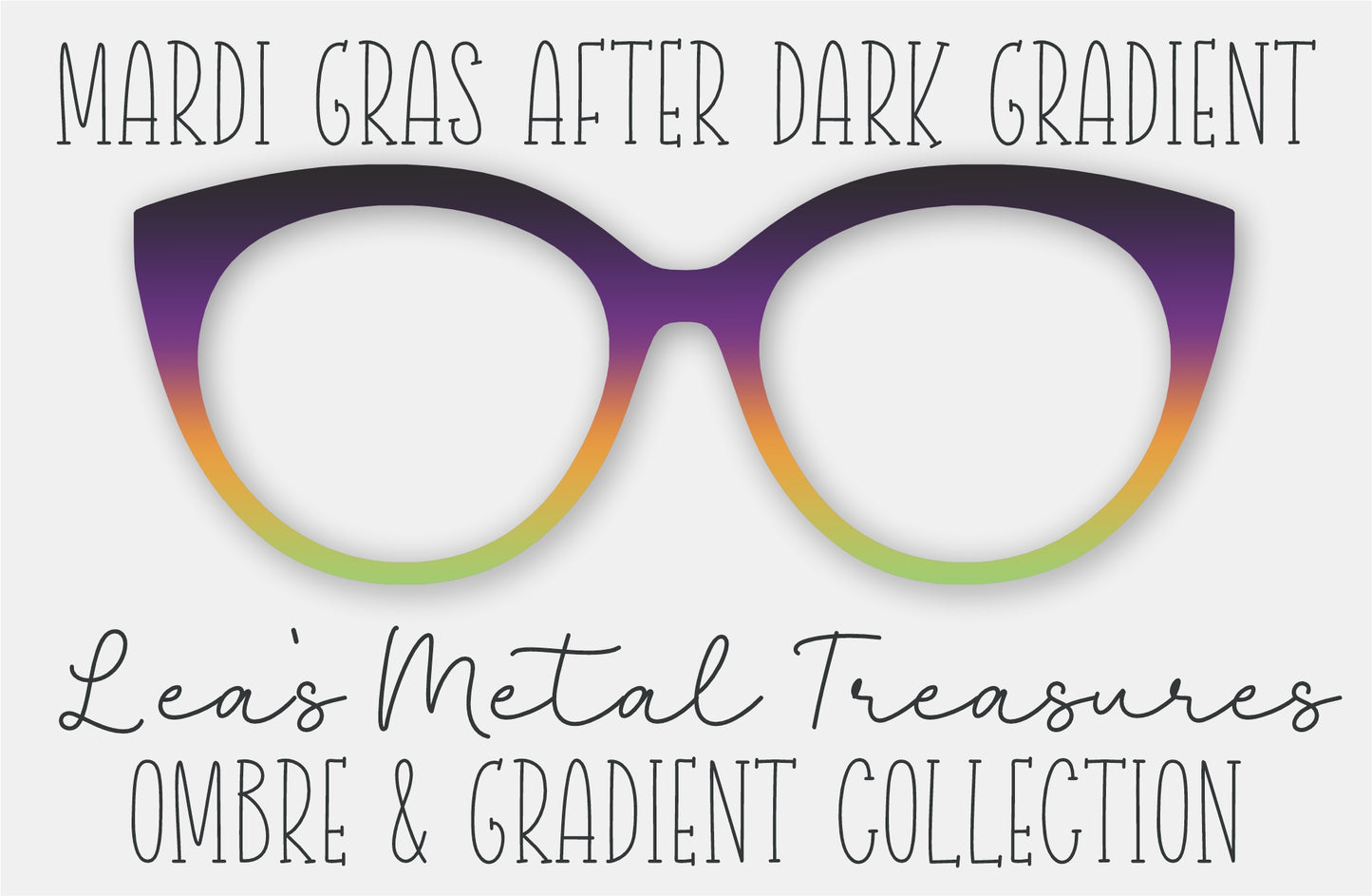 Mardi Gras After Dark Gradient Eyewear Frame Toppers