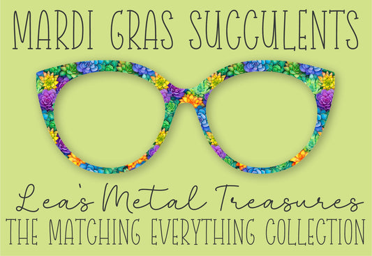 Mardi Gras Succulents Magnetic Eyeglasses Topper