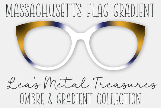 Massachusettes Flag Gradient Eyewear Frame Toppers