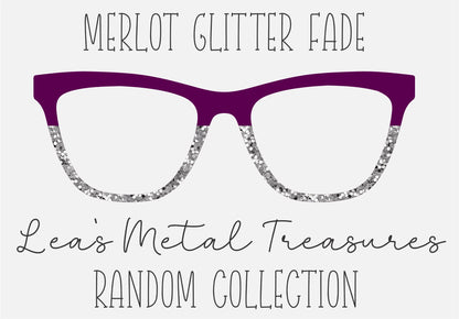 Merlot glitter Split - solid 69 silver sequin Eyewear Frame Toppers COMES WITH MAGNETS