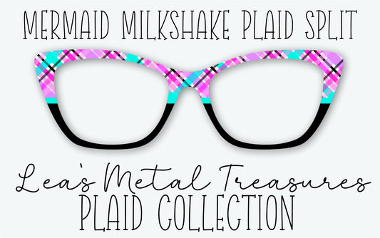 MERMAID MILKSHAKE PLAID SPLIT Eyewear Frame Toppers • MARCH 2026 TOPPER OF THE MONTH