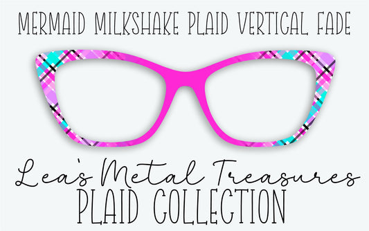 MERMAID MILKSHAKE PLAID VERTICAL FADE Eyewear Frame Toppers • MARCH 2026 TOPPER OF THE MONTH