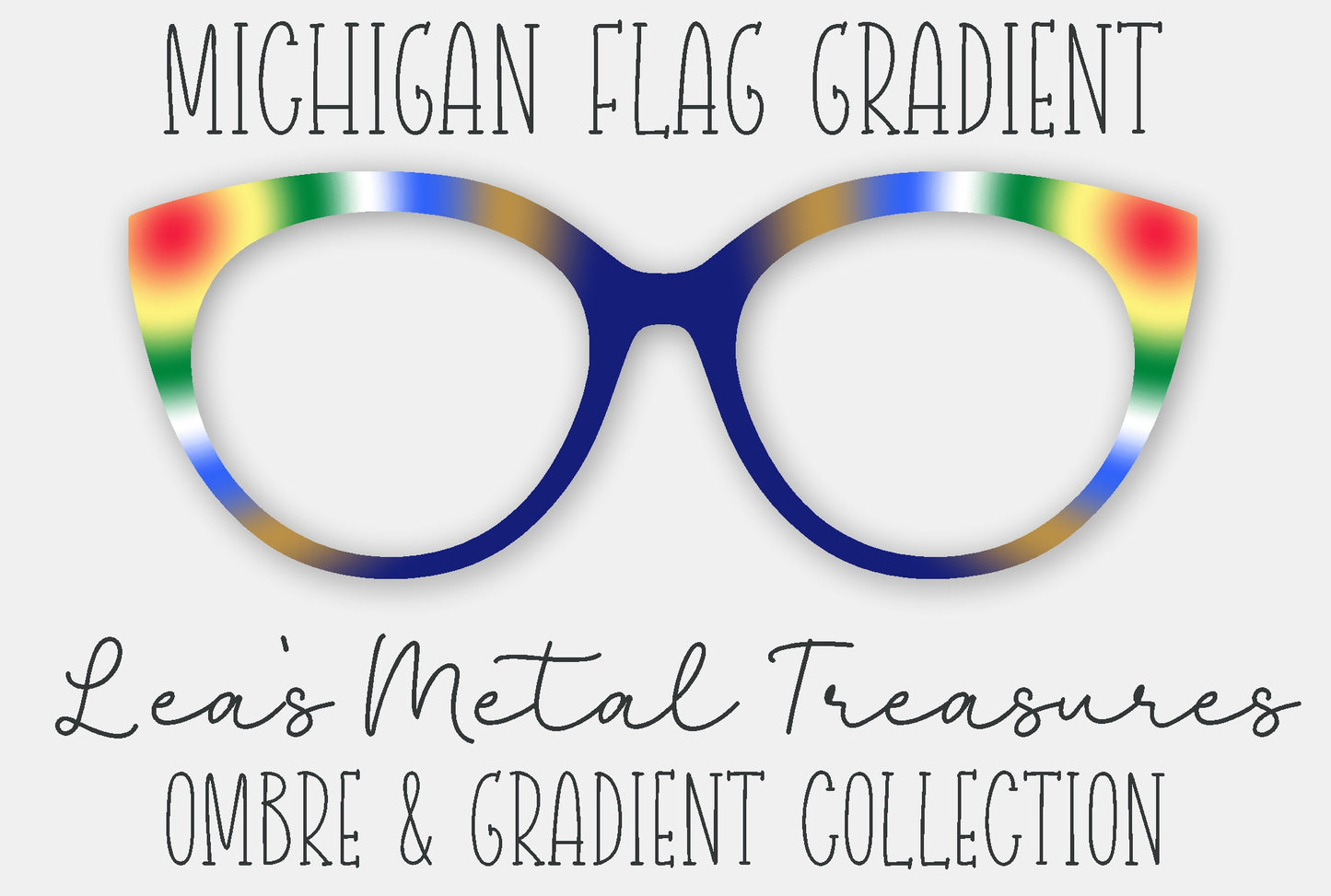 Michigan Flag Gradient Eyewear Frame Toppers