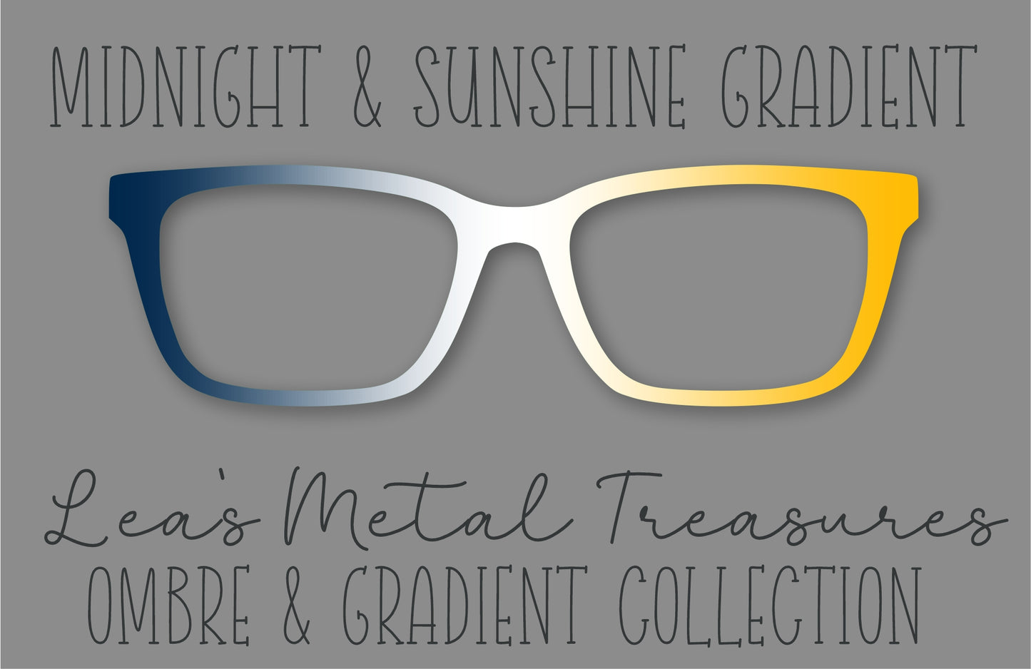 Midnight and Sunshine Gradient Eyewear Frame Toppers COMES WITH MAGNETS