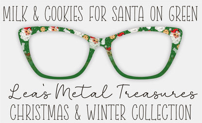 Milk and Cookies for Santa on Green Eyewear Frame Toppers