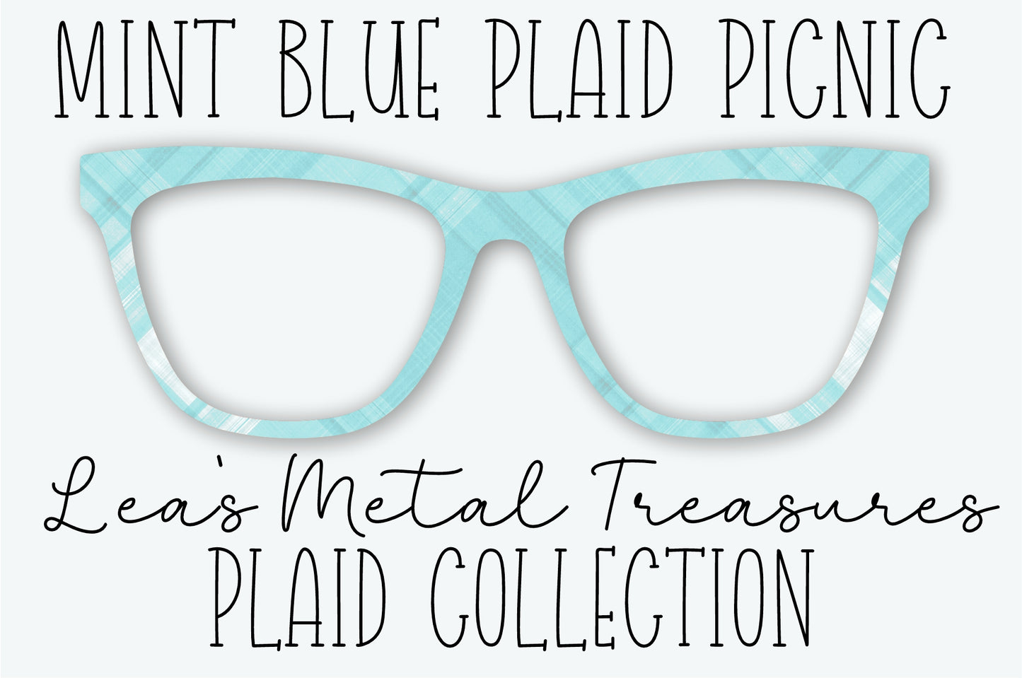 MINT BLUE PLAID PICNIC Eyewear Frame Toppers SEPTEMBER 2026 TOPPER OF THE MONTH
