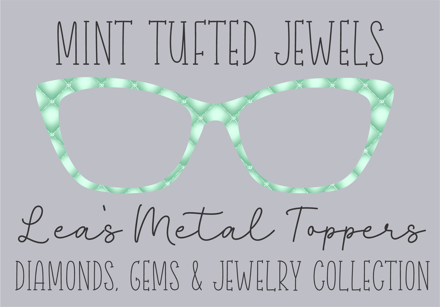 MINT TUFTED JEWELS Eyewear Frame Toppers COMES WITH MAGNETS