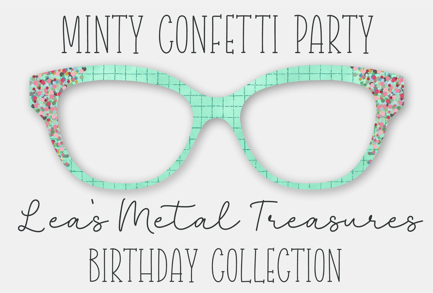 Minty Confetti Party Eyewear Frame Toppers COMES WITH MAGNETS