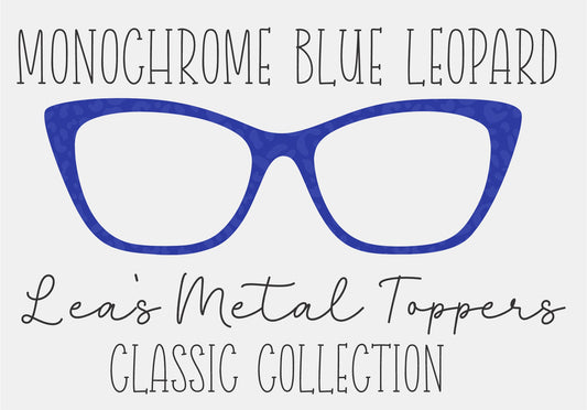 MONOCHROME BLUE LEOPARD Eyewear Frame Toppers COMES WITH MAGNETS