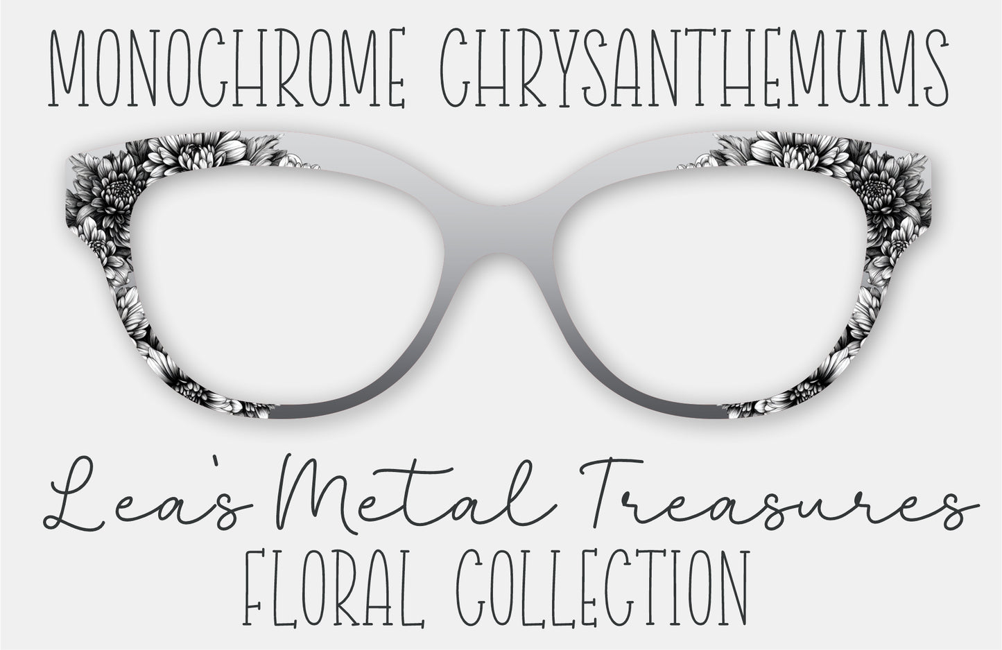 Monochrome Chrysanthemums • Magnetic Eyeglasses Topper