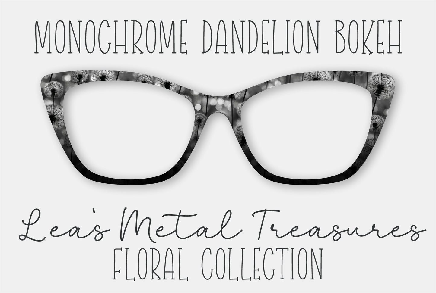 Monochrome Dandelion Bokeh Eyewear Frame Toppers