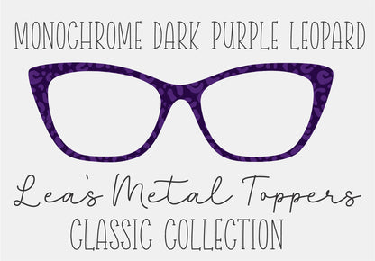 MONOCHROME DARK PURPLE LEOPARD Eyewear Frame Toppers COMES WITH MAGNETS