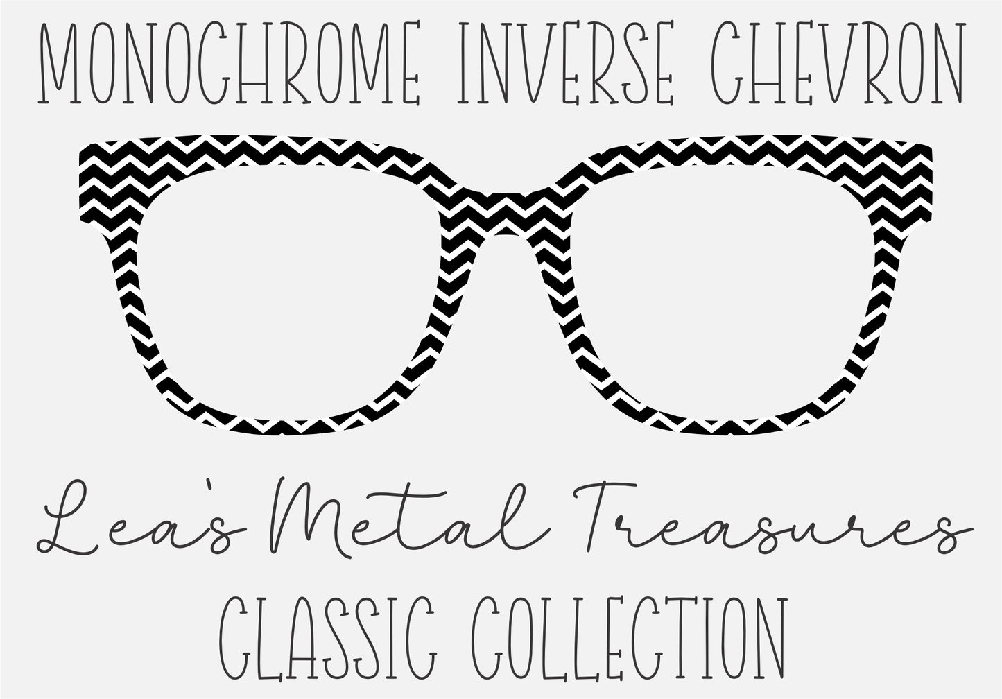 MONOCHROME INVERSE CHEVRON Eyewear Frame Toppers COMES WITH MAGNETS