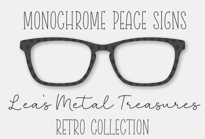 Monochrome Peace Signs Eyewear Frame Toppers COMES WITH MAGNETS