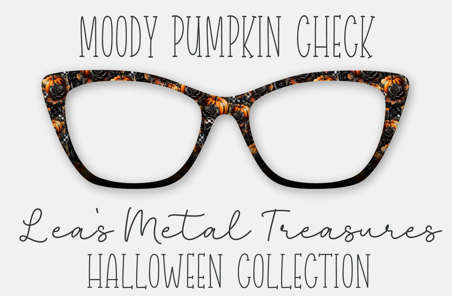 Moody Pumpkin Check Eyewear Frame Toppers COMES WITH MAGNETS