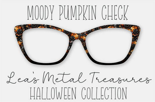 Moody Pumpkin Check Eyewear Frame Toppers COMES WITH MAGNETS